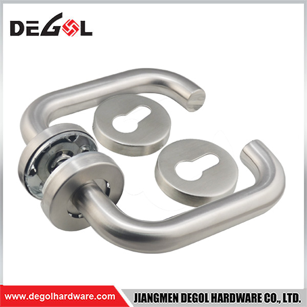 Jiangmen double sided rustic entrance tube lever stainless steel door handles guangdong