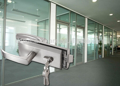 Cheap price high quality stainless steel glass door lock with handle.