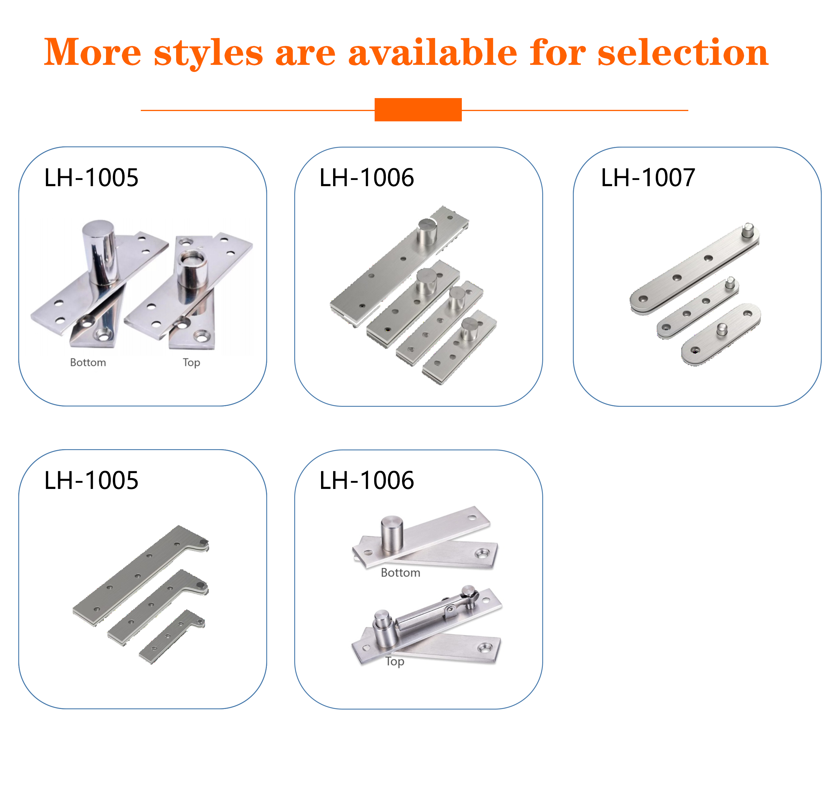 Heavy Duty Pivot Hinge 360 Degree Rotating Design For Wooden Swinging Door Hardware