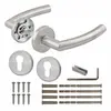 LH1008 Hollow Lever Handle Stainless Steel Door Handle On Rose for Residential Hotel and Commercial Doors