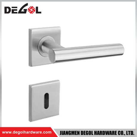 LH1097 Modern Straight Tubular Door Lever Handle with Square Rose