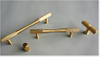 FH201 Knurled Golden Brass T Bar Door Cabinet Handle 