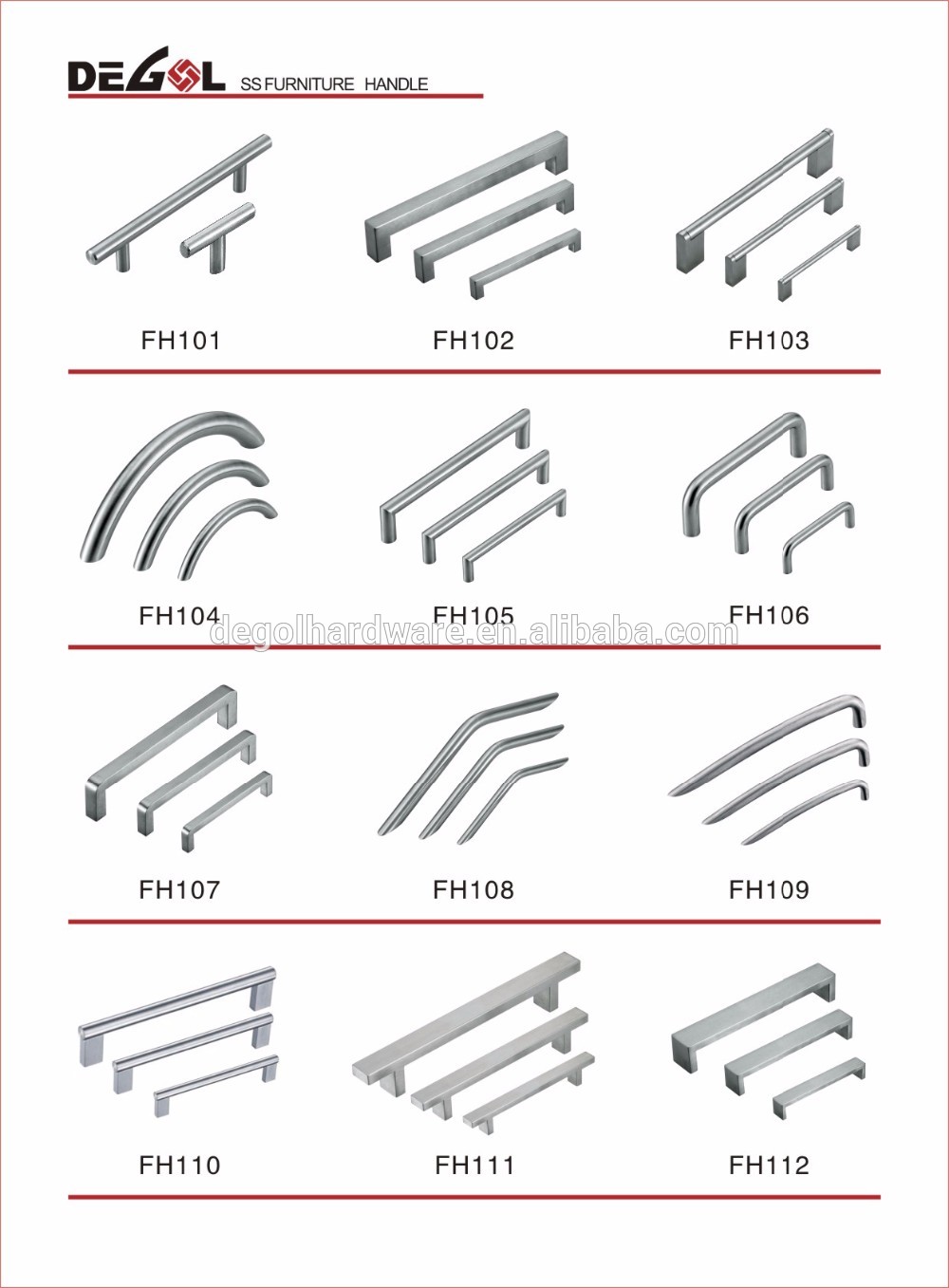 Hollow stainless steel furniture pull