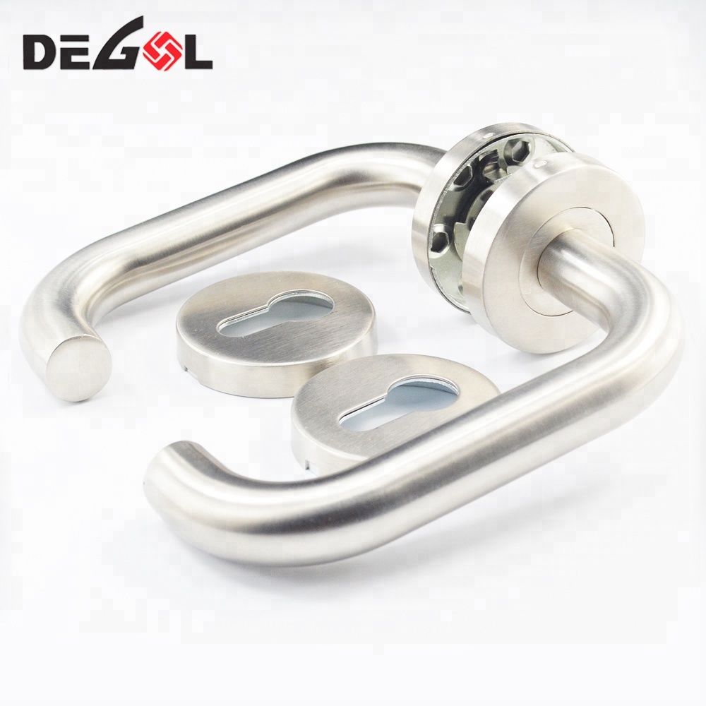China wholesale stainless steel U shape tube lever type mortise lock handle