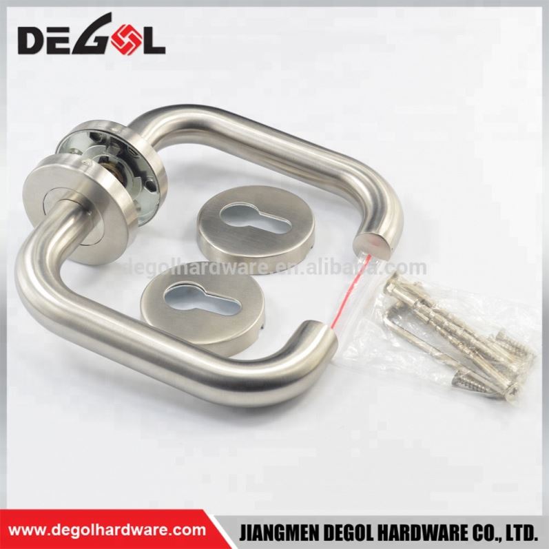 Top quality stainless steel U shape tube lever commercial passage interior door handle