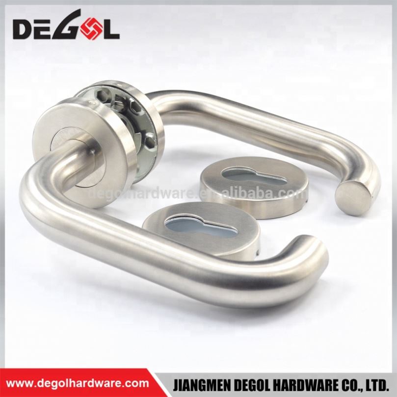 Top quality stainless steel U shape tube lever commercial passage interior door handle