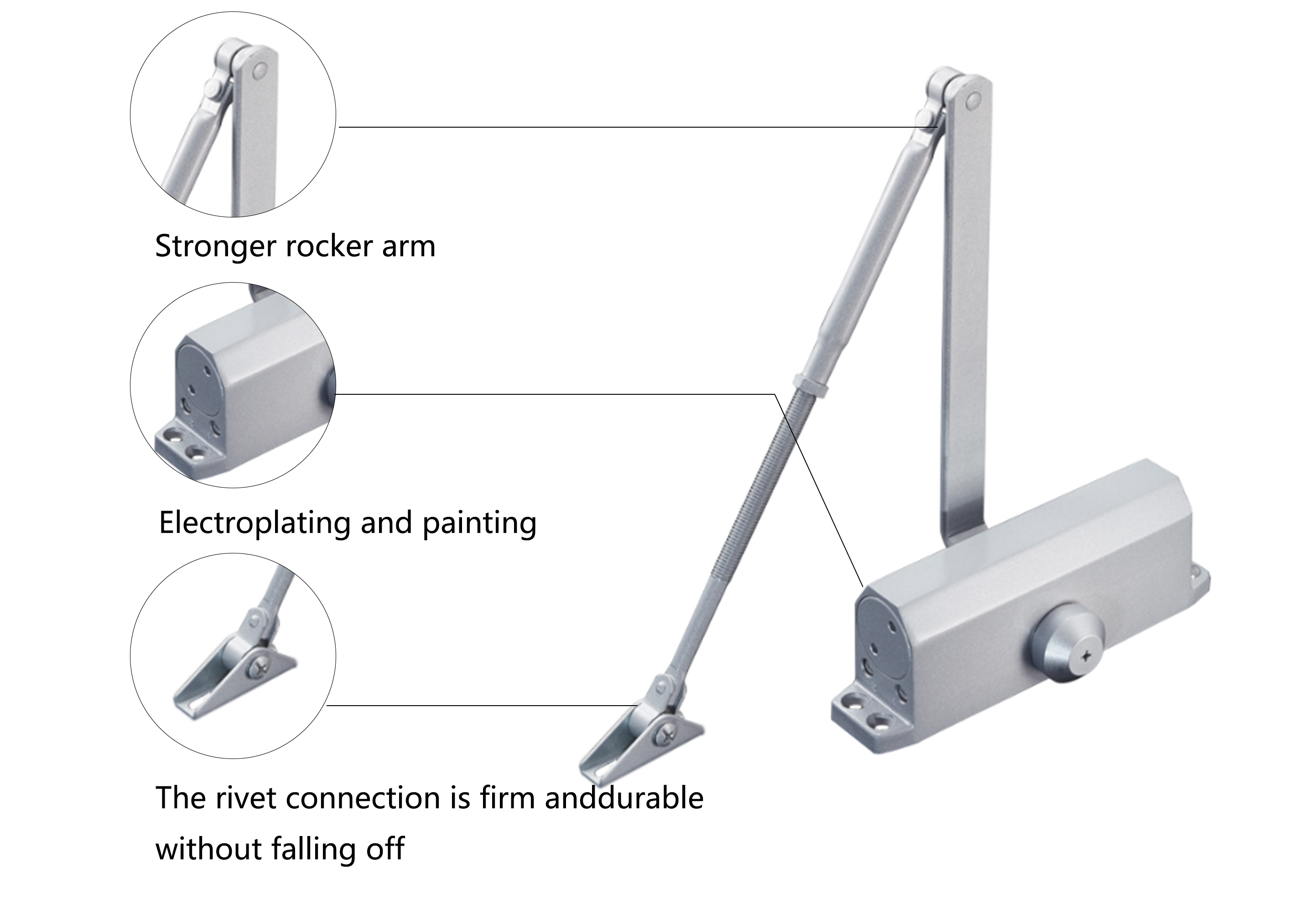 Soft Door Closer Hydraulic Structure Gentle Closing For Household Interior Door Hardware