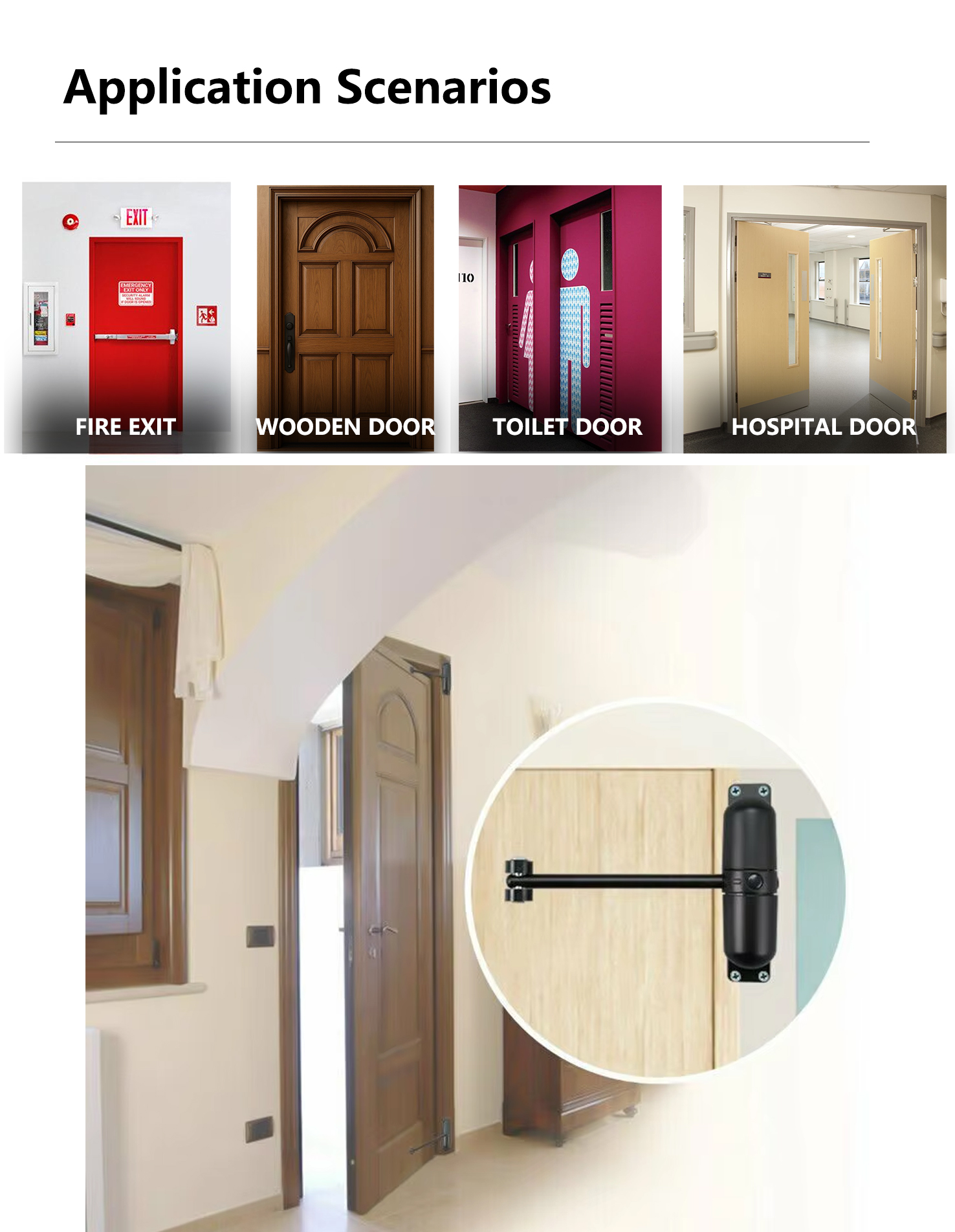 Spring Door Closer Flexible Rebound Design For Common Household Door Hardware Fittings