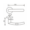 LH1008 Hollow Lever Handle Stainless Steel Door Handle On Rose for Residential Hotel and Commercial Doors