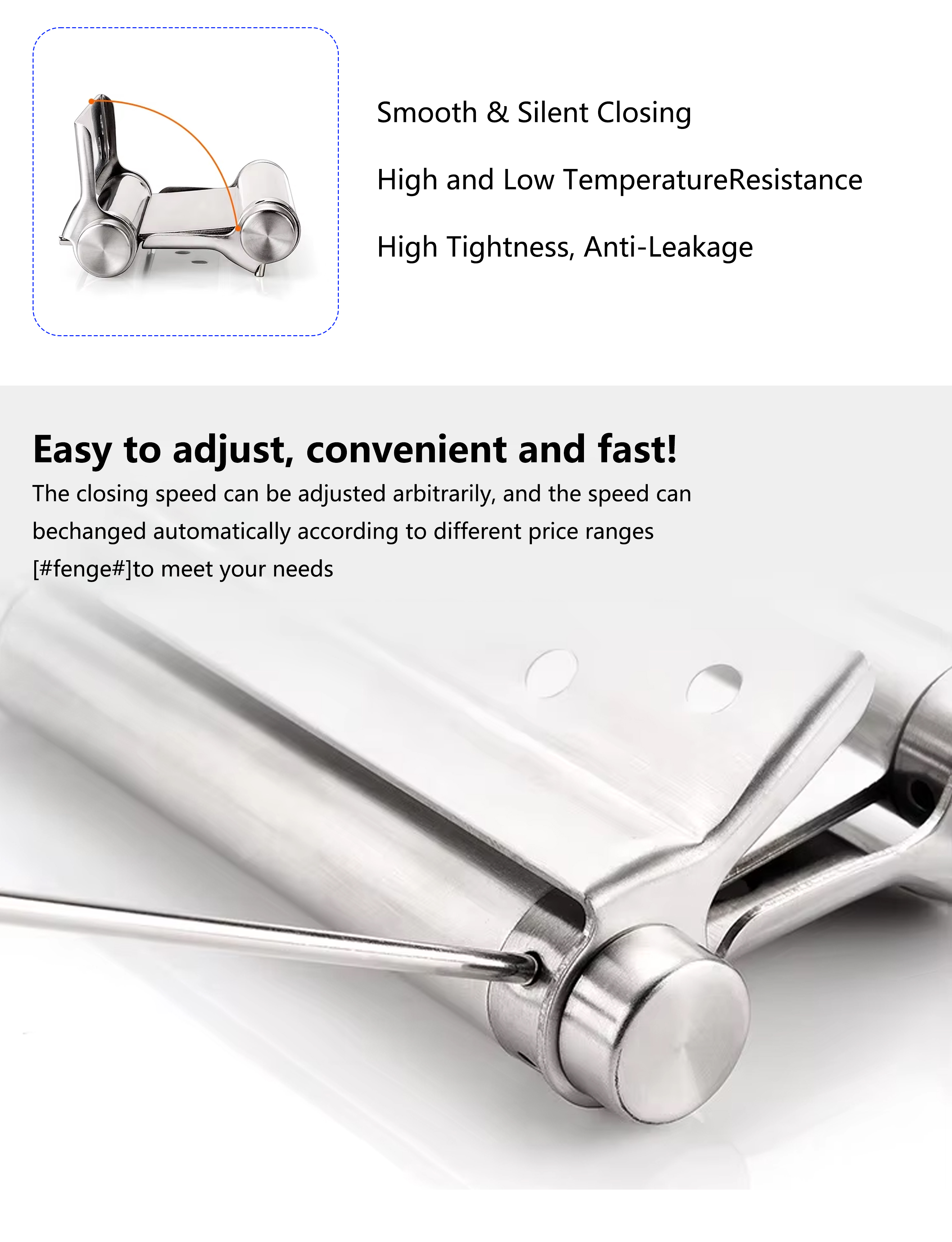 China Factory Direct Automatic Door Spring Hinge with Self Closing Function