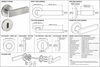 LH1102 Flat Rectangular Stainless Steel Door Lever Handle on Round Rose