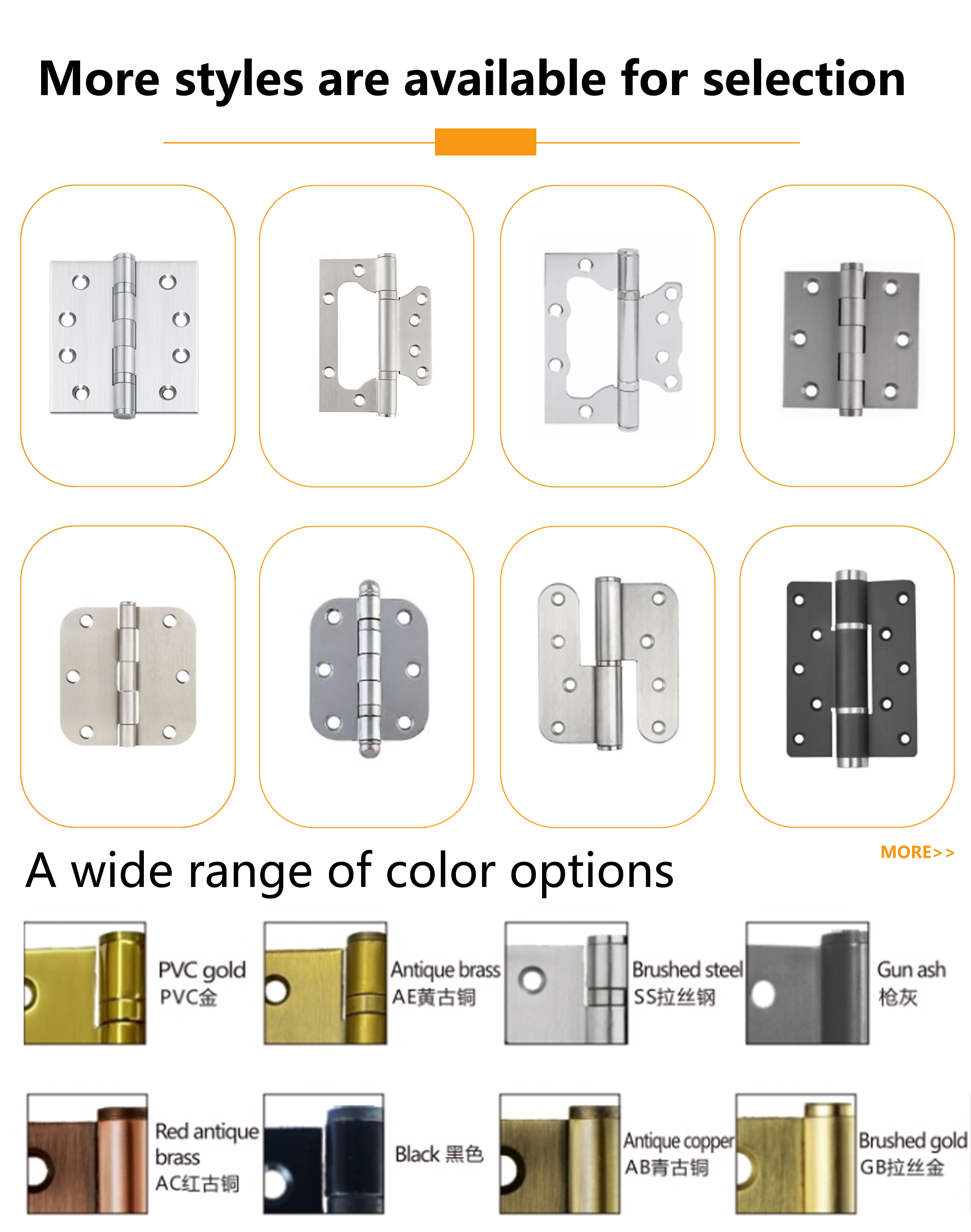 Flag Hinge Stainless Steel Two Wing Structure For Fire Rated Door Hardware Fittings