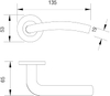 LH1009 Curved Tubular Arched Lever Handle Stainless Steel Door Handle On Rose for Residential Hotel and Commercial Doors