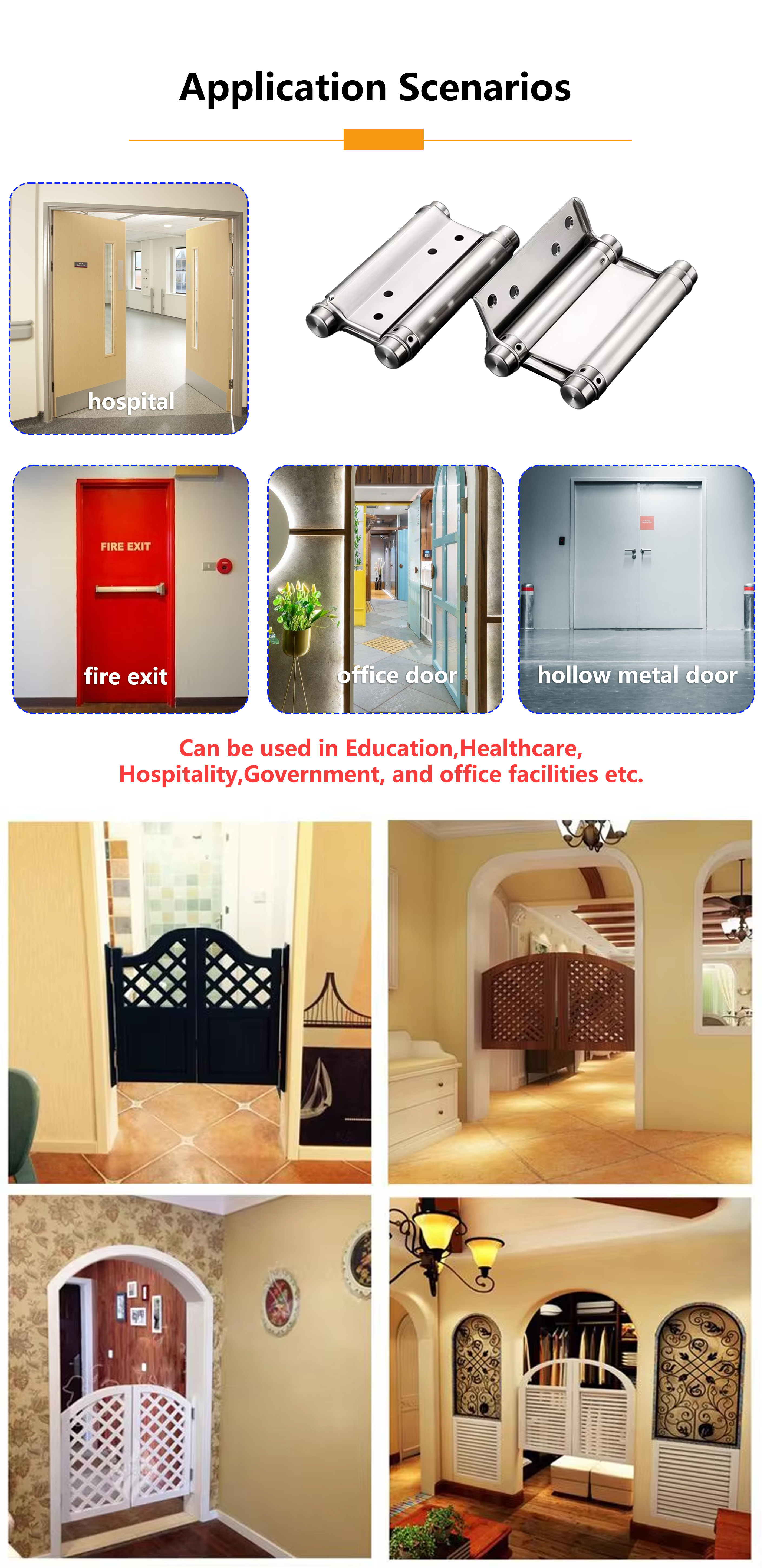 China Factory Direct Automatic Door Spring Hinge with Self Closing Function