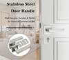 LH1011 Stainless Steel L-Shape Square Lever Handle Set with Euro Profile Escutcheons for Residential and Commercial Doors