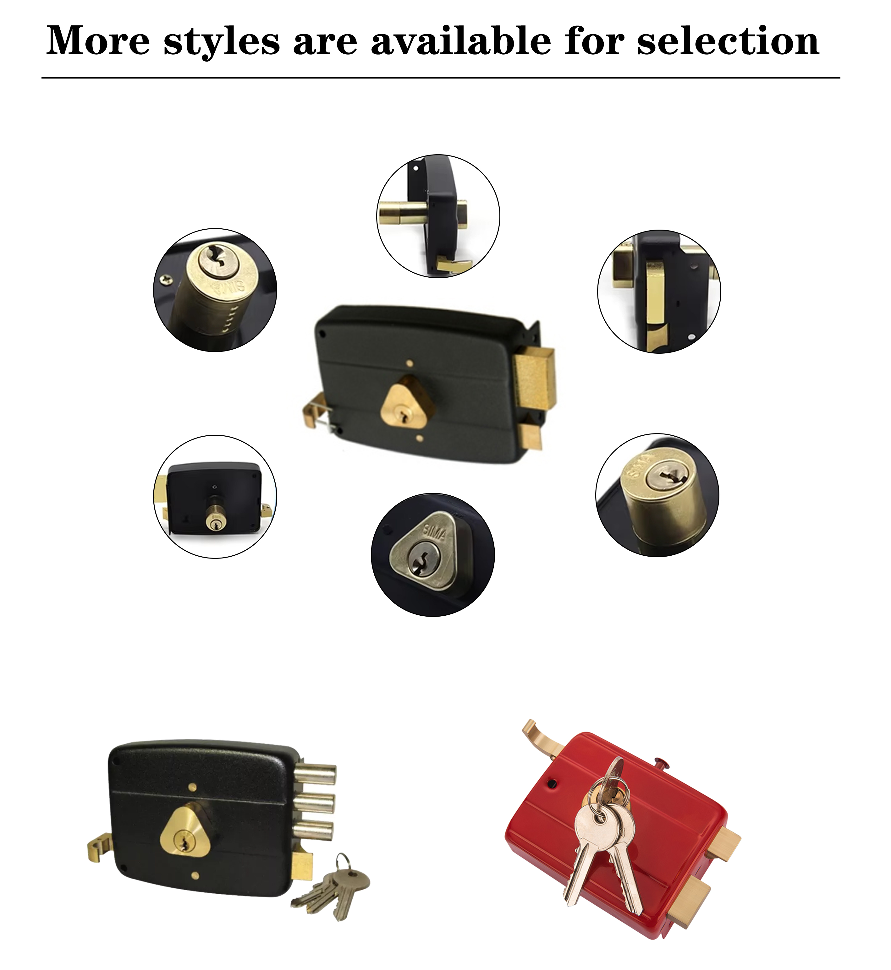 RL1002 Surface Mounted Black Rim Lock – Wholesale Door Rim Lock Manufacturer