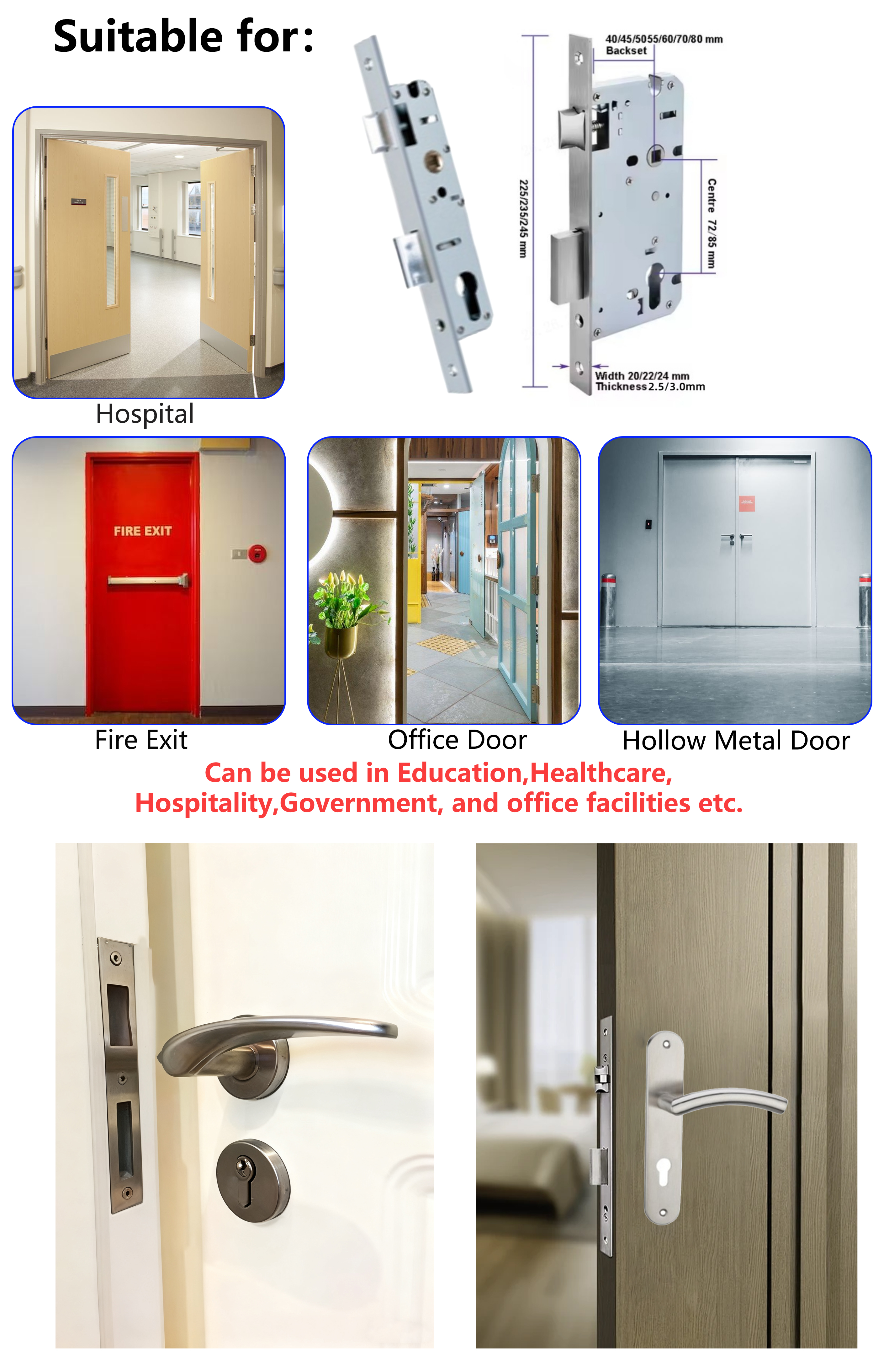 ML1054 Single Cylinder Mortise Deadbolt Lock for Entry Doors
