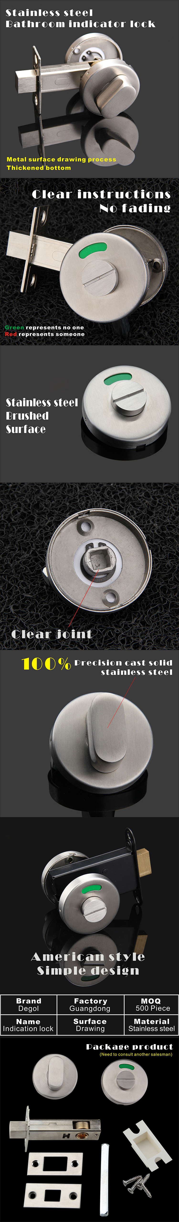 ZT1050 Stainless steel toilet partition bathroom lock thumb turn with indicator Buy Stainless