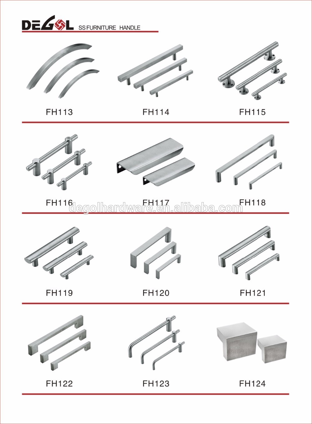 Hollow stainless steel furniture pull