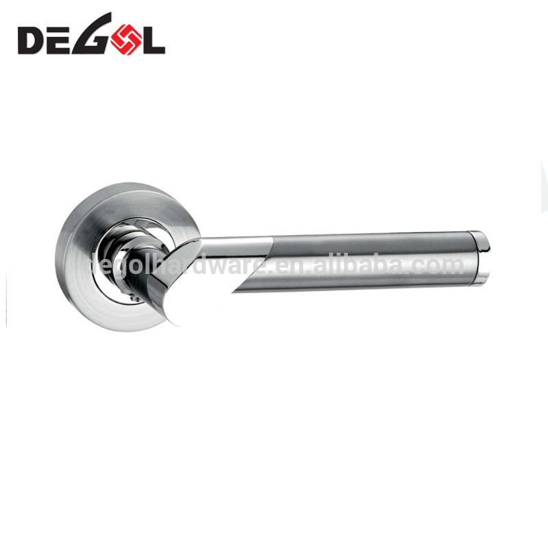 China wholesale zinc alloy luxury residential interior solid door chrome lever handle