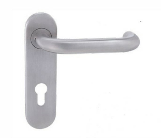Factory Direct Flush Round Tube Door Pull Handle On Plate