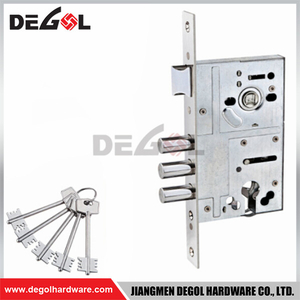 Top quality french stainless steel euro factory price mortise lock for sliding door