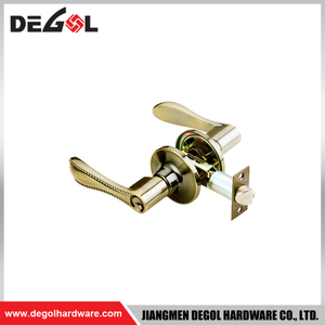 High end zinc alloy tubular privacy bathroom lever 64mm door handle and lock
