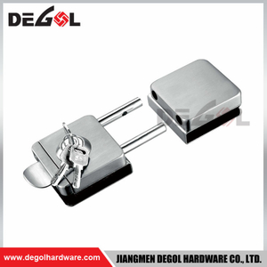 tempered glass door lock with latch.