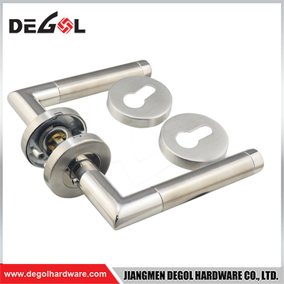  Right Angle Tube Lever Round Rosette Door Lever Handle