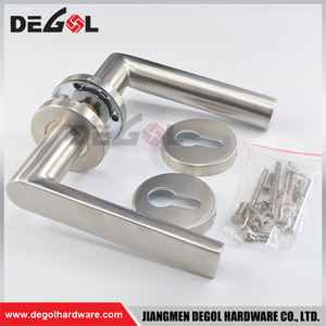 Chinese wholesale stainless steel double sided tube lever european interior door handle