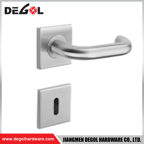 LH1100 Modern U-Shaped Stainless Steel Door Lever Handle with Square Rose