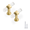 FH214 Hot Sale Gold Acrylic Crystal Drawer Handles Cabinet Pulls