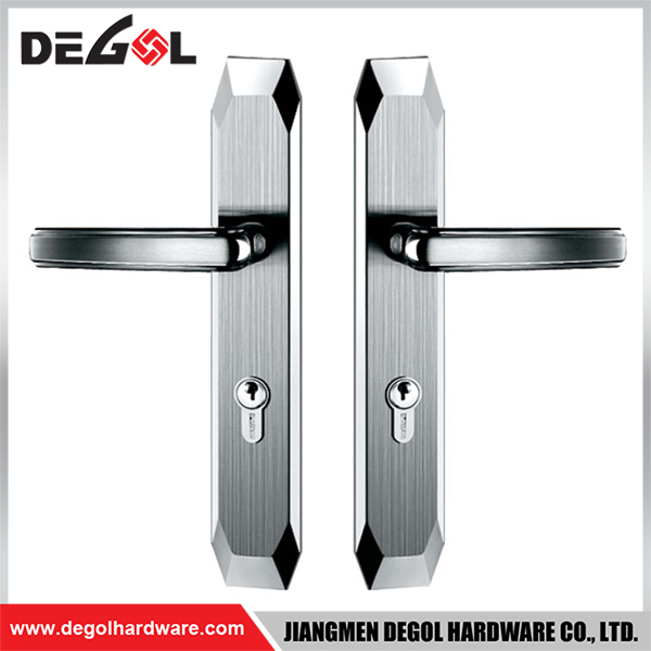 Apartment front door stainless steel door handle with back plate