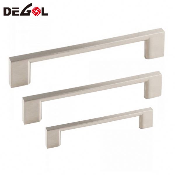 European Market Square Solid Feet Chrome Plated Cabinet Handle Kitchen Drawer Pull