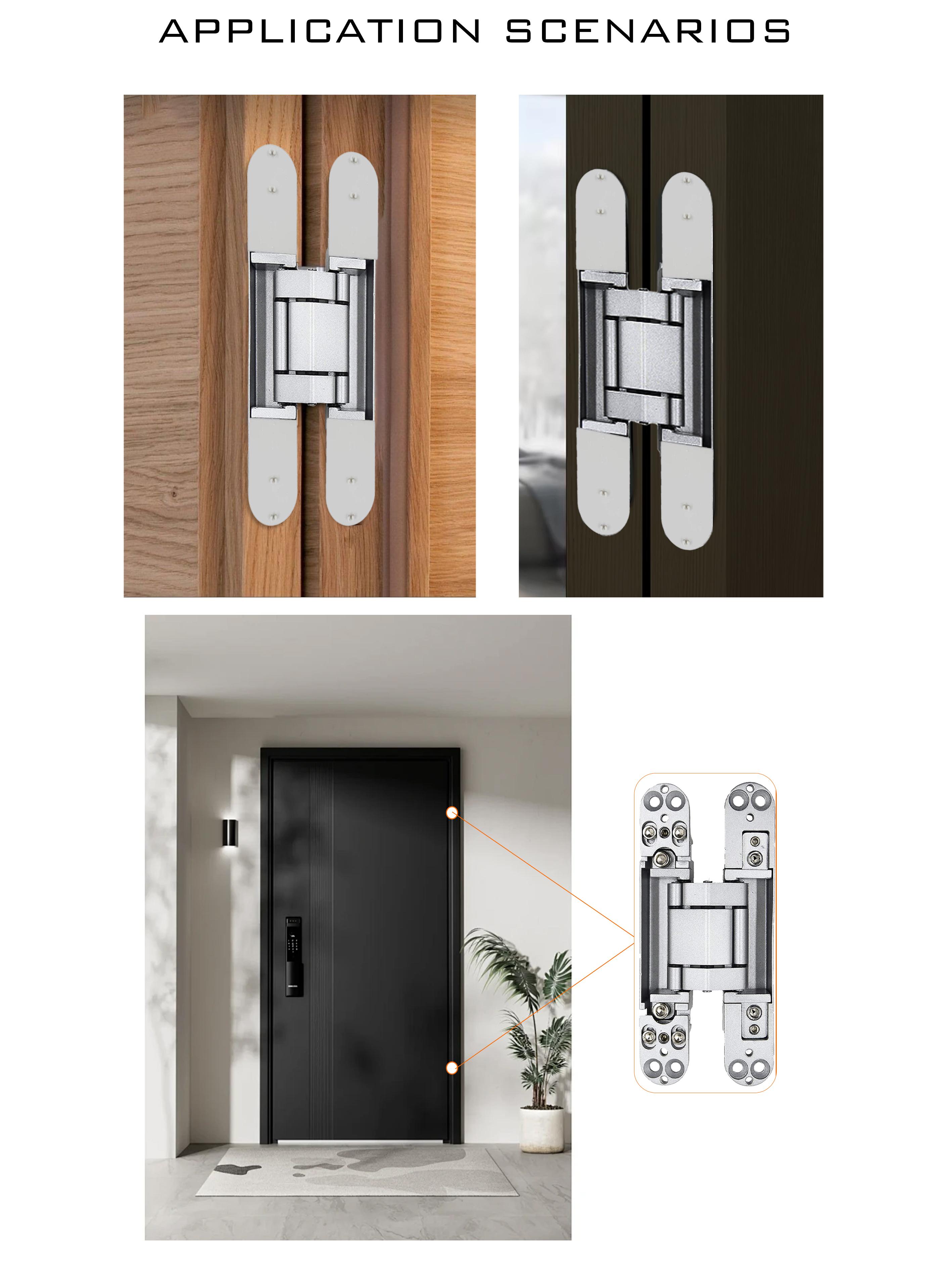 CDH1014 Adjustable Concealed Hinge Heavy Duty Invisible Door Hinge for Wooden and Interior Doors