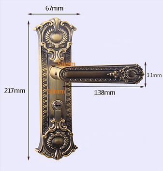 Zinc Alloy Vintage Style Door Lock Set door handle with plate