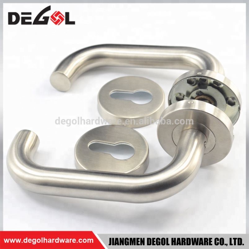 Top quality stainless steel U shape tube lever commercial passage interior door handle