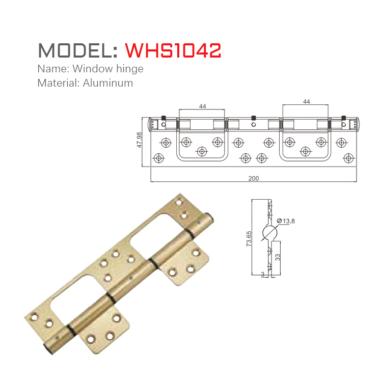 WHS1042 8 Inch X 2 Inch Bifold Butt Window Hinges Vintage Furniture Hardware Antique Door Hinge with Screws for Door, Windows, 