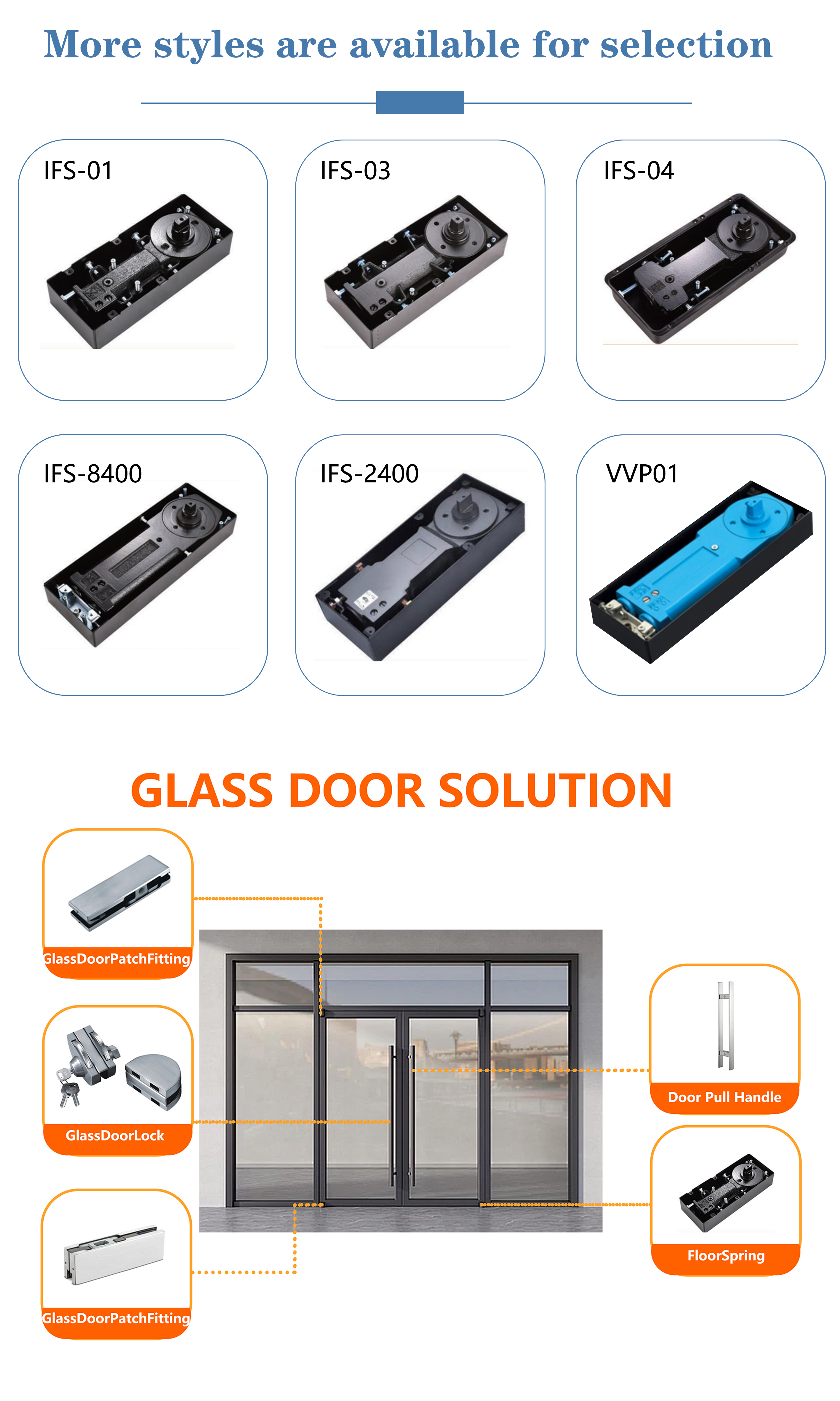 Glass Door Floor Hinge Hydraulic Design Stable Operation For Tempered Glass Door Fittings