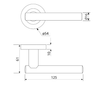 LH1004 Stainless Steel T-bar Lever on Round Rose Door Handle