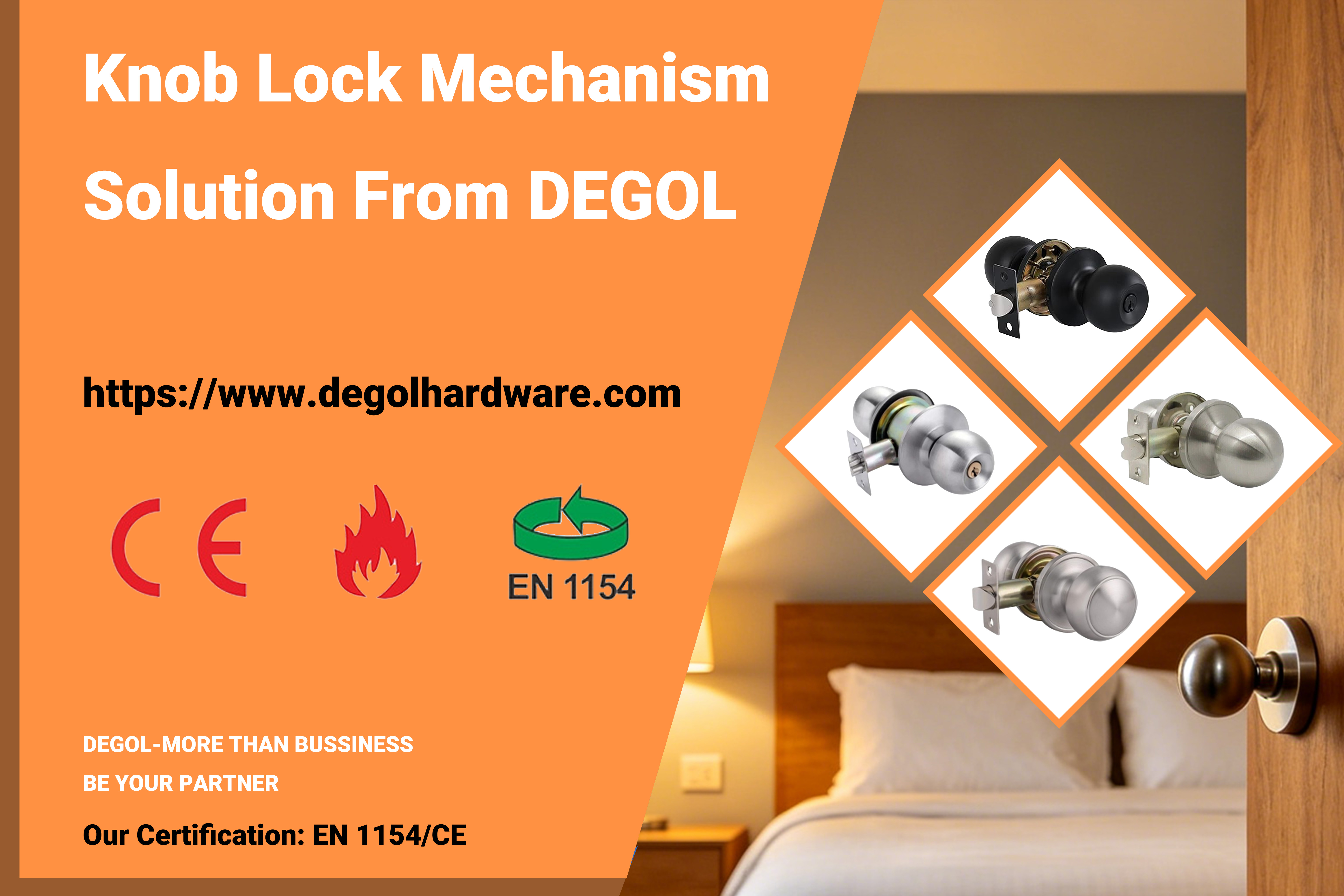 Knob Lock with Key for Safe Access