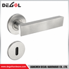 LH1102 Flat Rectangular Stainless Steel Door Lever Handle on Round Rose
