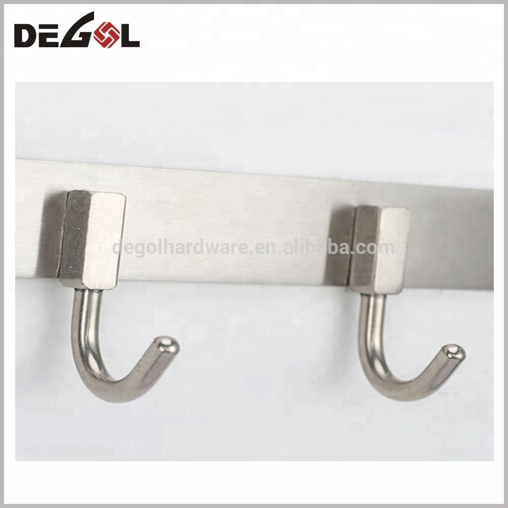 J shape stainless steel door mounted coat hook