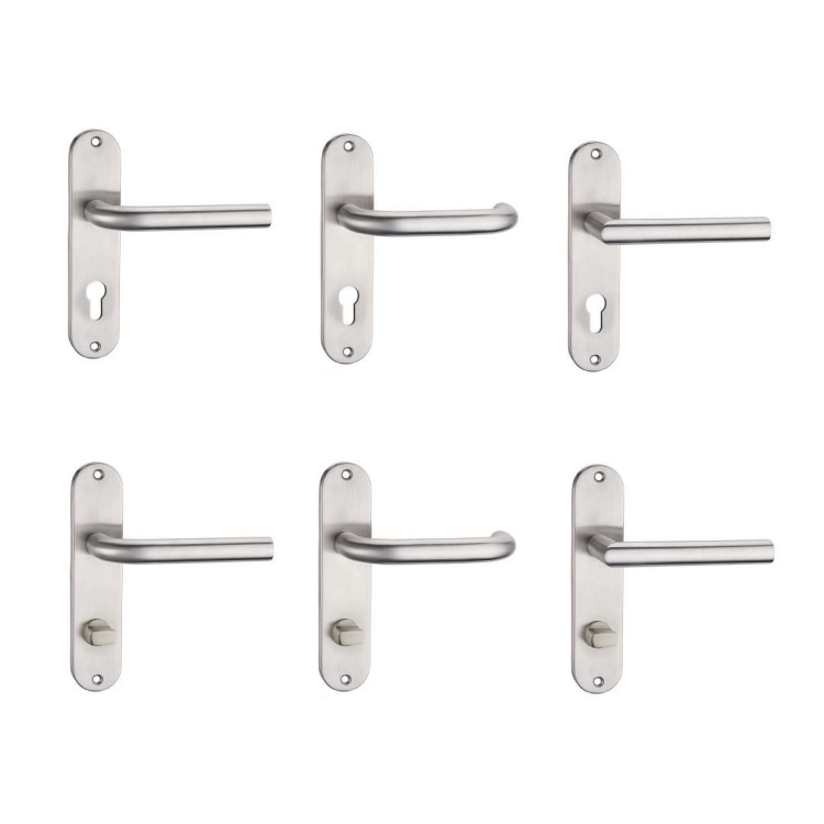 door lever handle with plate