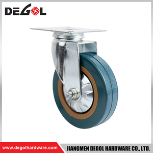FC1009 Heavy Duty 4-Piece Rubber Caster Wheels Set Industrial Castors Threaded Stem Mount Locking Metal Swivel Wheel Furniture