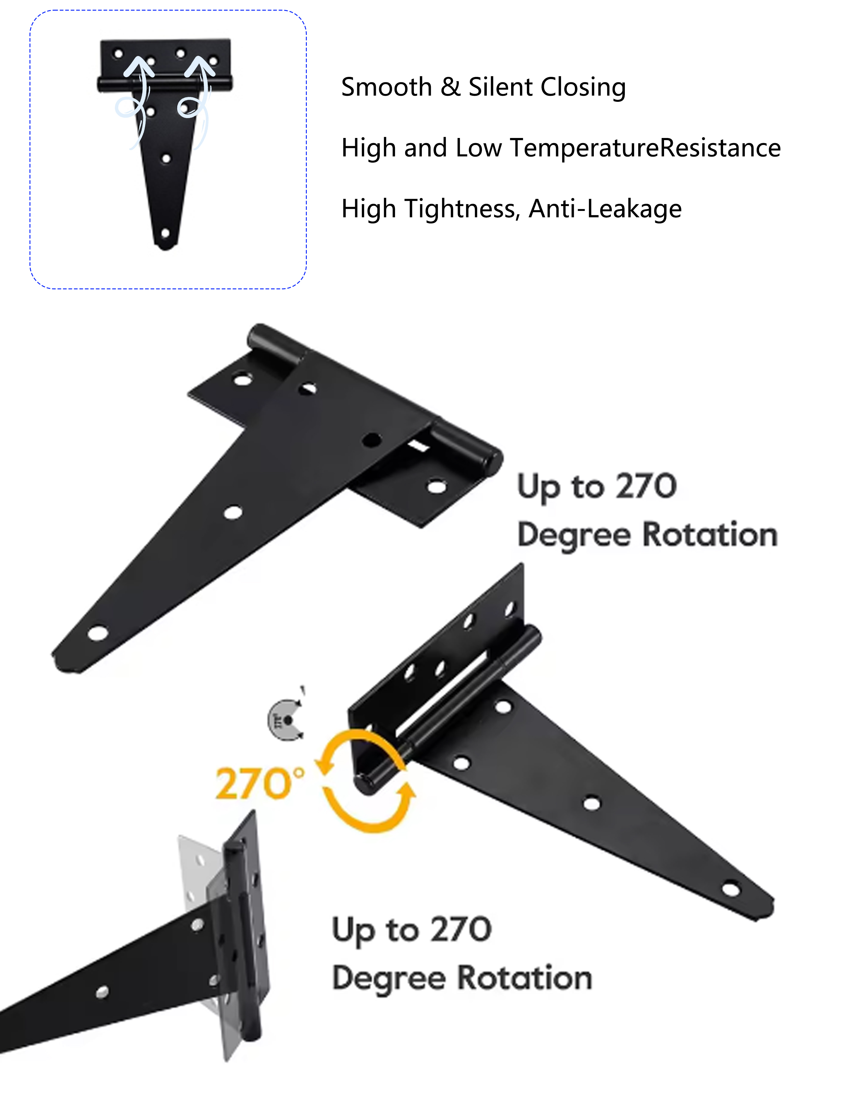 Heavy Duty T‑Strap Hinge For Outdoor Wooden Garden Gate