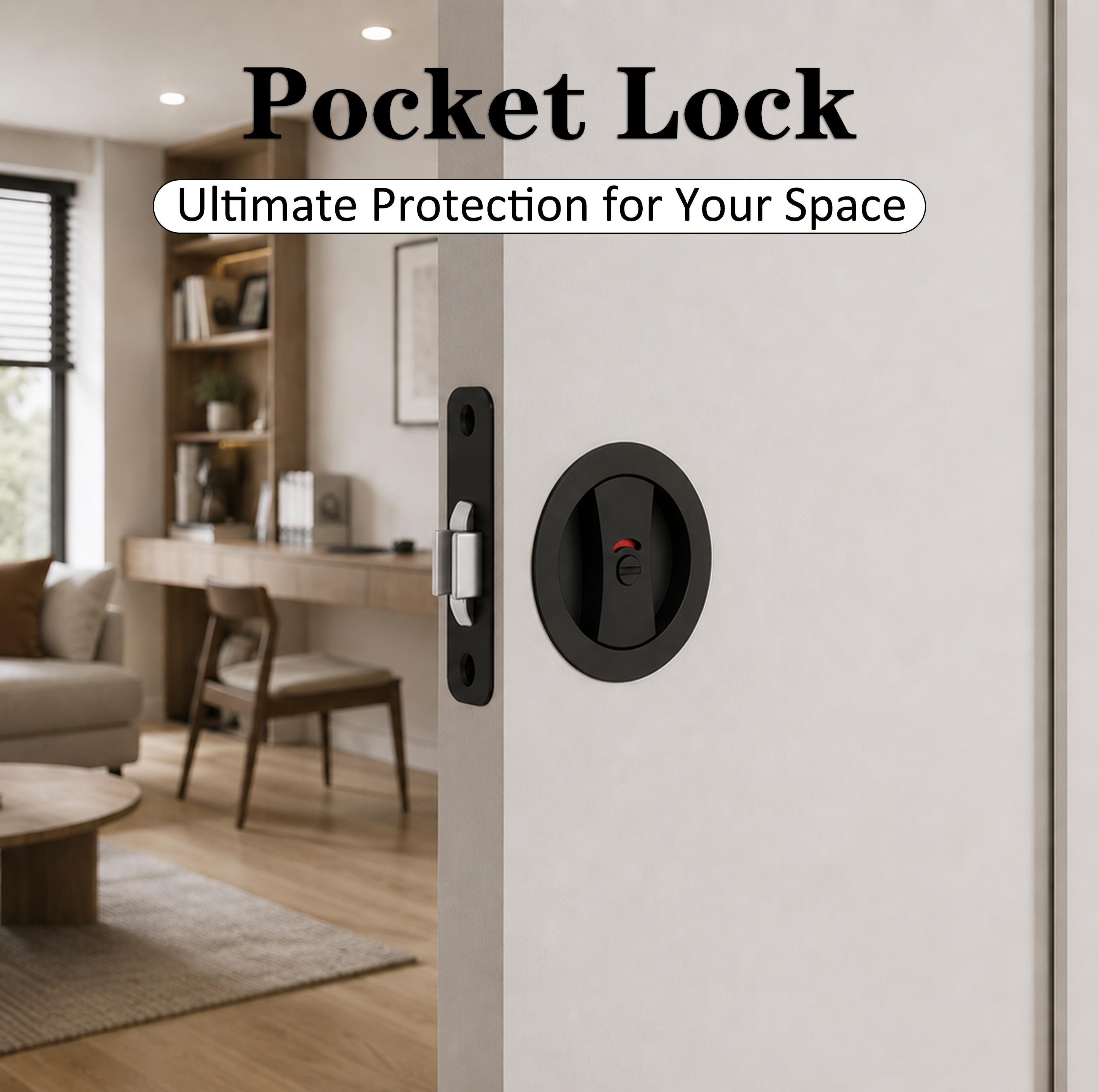 Pocket Lock Hidden Embedded Design For Household Sliding Pocket Door Hardware