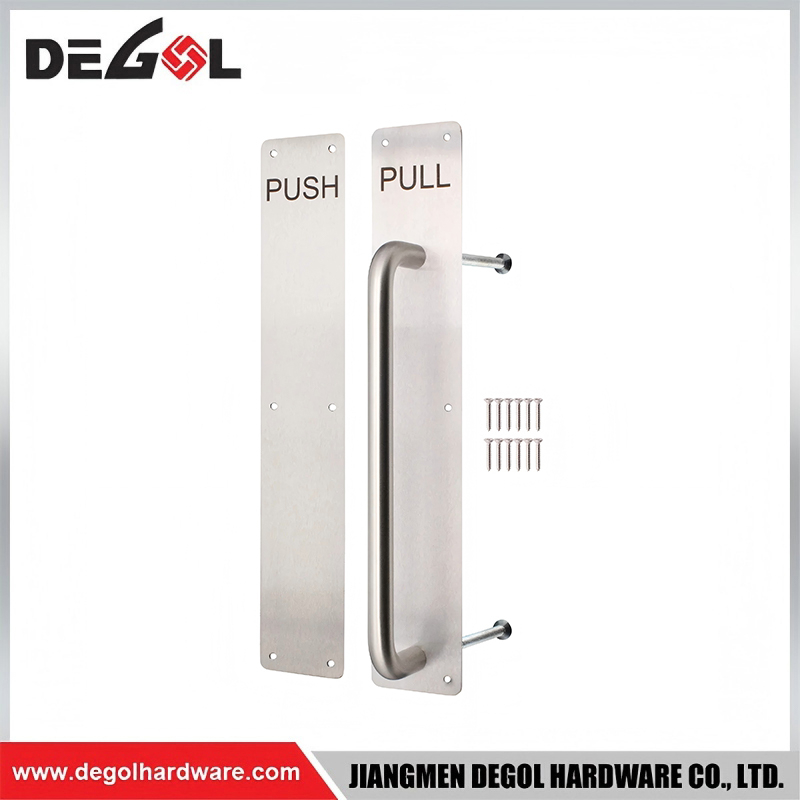 Brushed Stainless Steel Push Pull Handle Anti Rust For Coastal Humid Environment