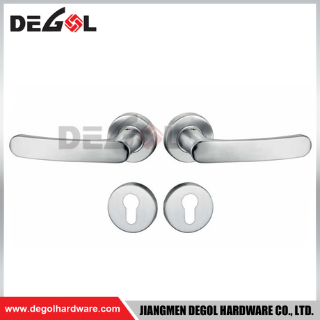 LH1016 Oval Flat Curved Lever on Rose Door Handle for Bedroom Office and Hotel