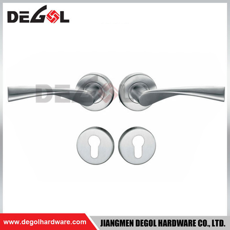 LH1015 Wave Lever on Rose Modern Door Handle with Rose Base